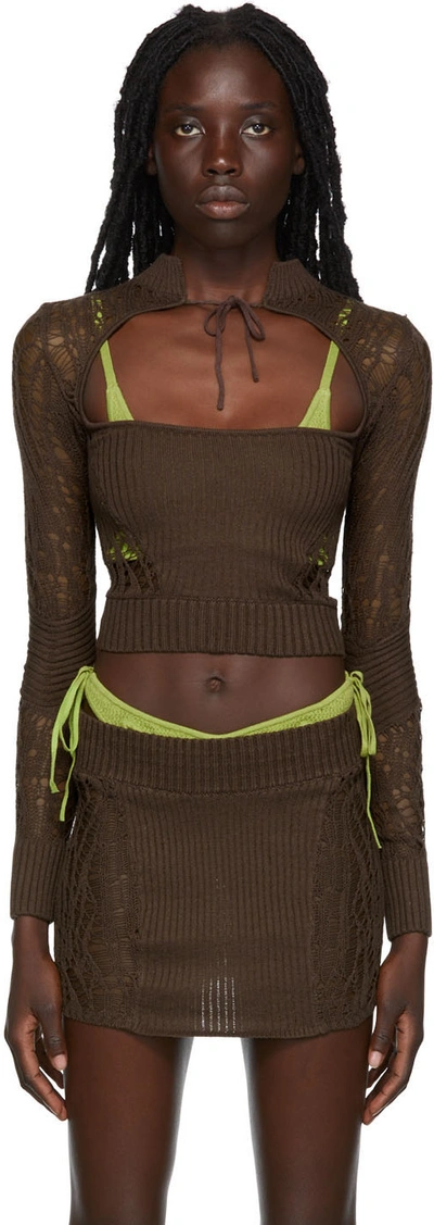 Danielle Guizio Ssense Exclusive Brown Turtleneck