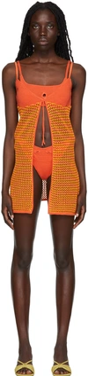 Danielle Guizio Ssense Exclusive Orange Camisole In Orange