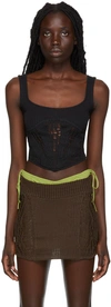 Danielle Guizio Ssense Exclusive Black Tank Top In Black