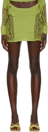 Danielle Guizio Ssense Exclusive Green Miniskirt In Green