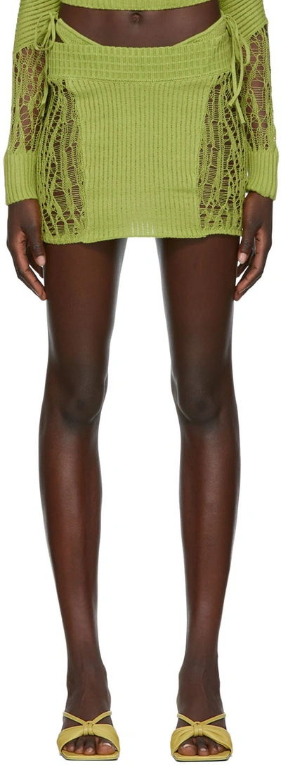 Danielle Guizio Ssense Exclusive Green Miniskirt