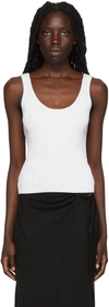 Vince White Cotton Tank Top In Optic White-137owt