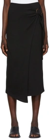 VINCE BLACK WRAP MIDI SKIRT