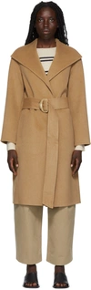 Vince Belted Single-breasted Coat In 235 Almond