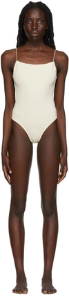 TOTÊME OFF-WHITE SMOCKED ONE-PIECE SWIMSUIT
