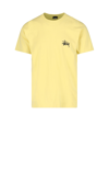 Stussy Basic Logo-print Cotton-jersey T-shirt In Yellow
