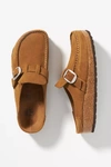 Birkenstock Buckley Suede Moccasin Clog In Brown