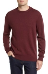 Nordstrom Cotton & Cashmere Crewneck Sweater In Burgundy Blush