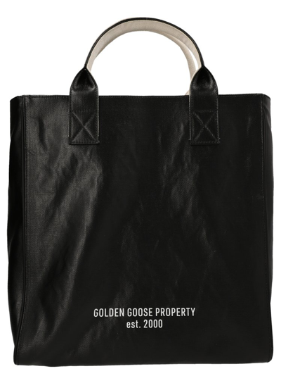 Golden Goose California Golden Shopper Bag In Black