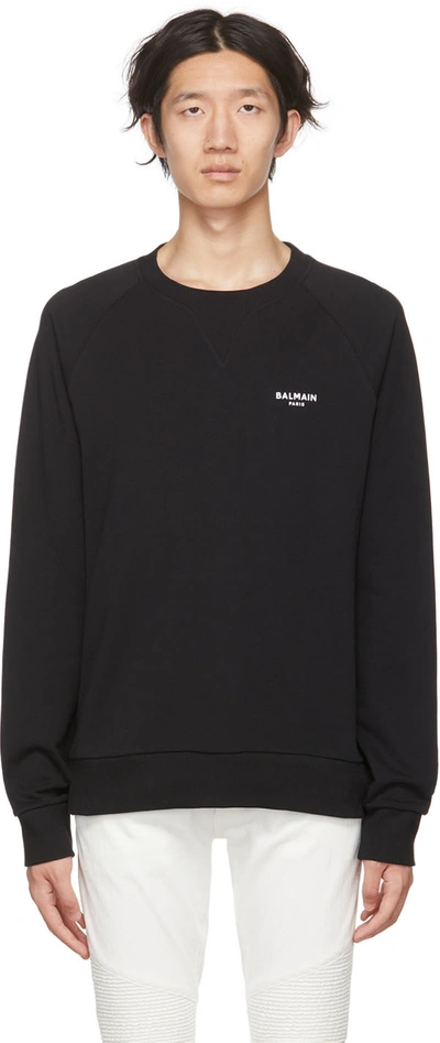 Balmain Black Cotton Sweatshirt