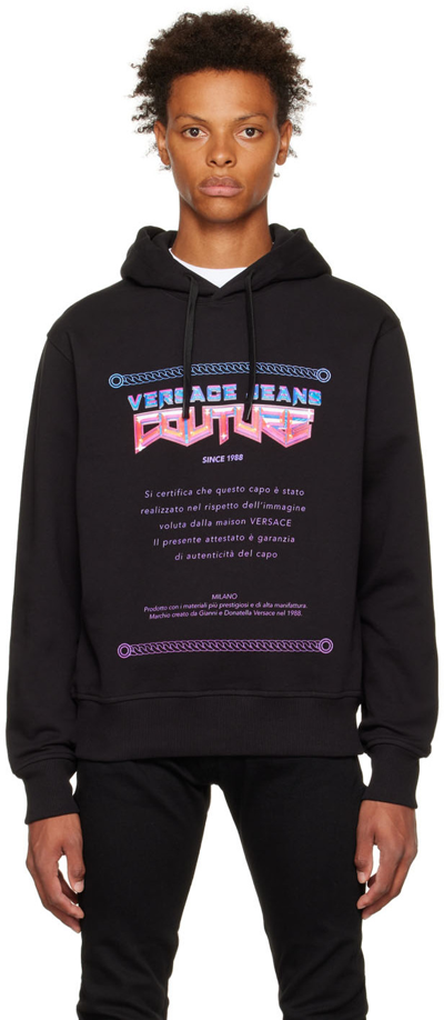 Versace Jeans Couture Versace Jeans "space Warranty" Hoodie In Black