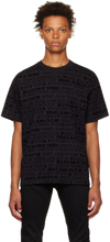 VERSACE JEANS COUTURE BLACK FLOCKED T-SHIRT