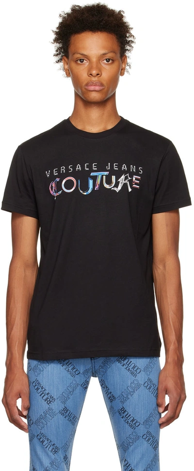 Versace Jeans Couture Cotton T-shirt With Logo In Black