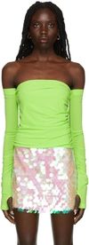 Helmut Lang Green Twist Blouse In Lawn - 0u0