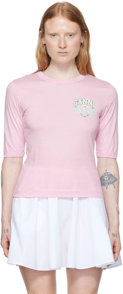Ganni Ssense Exclusive Pink T-shirt In Pink Lavender