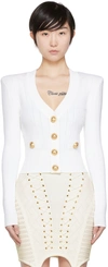 Balmain Logo Buttons Cardigan Sweaters And Cardigans White In 0fa Blanc