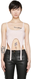 Balmain Pink Viscose Tank Top In 4ao Rose Clair