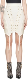 Balmain White Viscose Miniskirt In 0fa Blanc