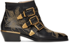 Chloé Susanna 45mm Studded Ankle Boots In 0zy Black Gold