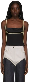 Paris Georgia Black Florian Singlet Top In Black With Lime And