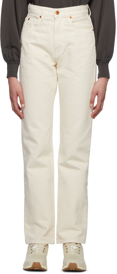 Slvrlake Beige Straight Jeans In Ecru