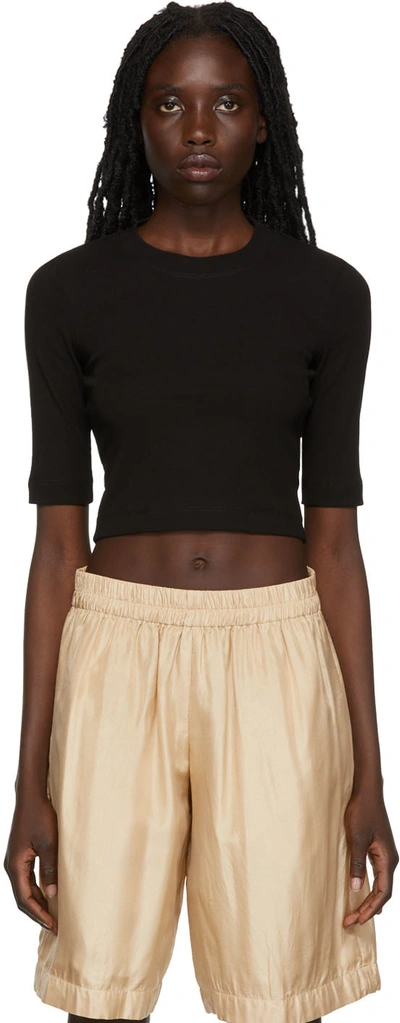 ROSETTA GETTY BLACK COTTON T-SHIRT