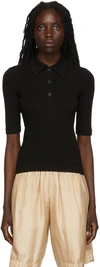 ROSETTA GETTY BLACK COTTON POLO