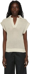 Deveaux Melody Crocheted Sweater Vest In Cream