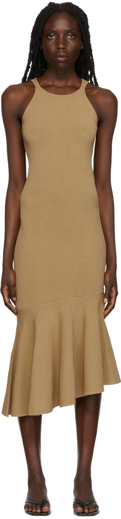 Deveaux Khaki Charlize Midi Dress