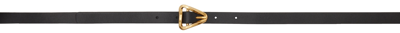 Bottega Veneta Black Triangle Belt In 8425 Black/gold