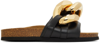 Jw Anderson Chain-embellished Leather Slides In 999 Black