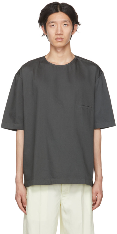 Lemaire Green Button Neck Shirt | ModeSens