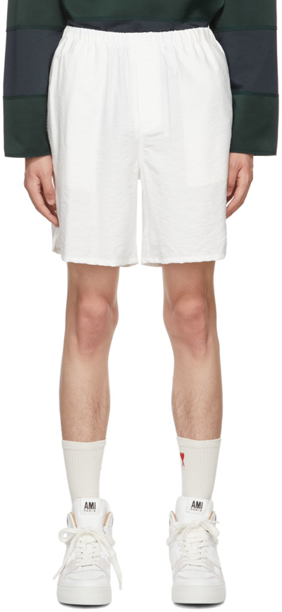 Ami Alexandre Mattiussi White Cotton Shorts In White/100