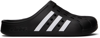Adidas Originals Black Adilette Clogs In Core Black/ White/ Core Black