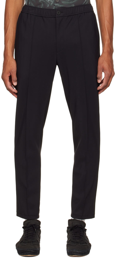 Theory Curtis Drawstring Precision Ponte Pants Black In Baltic