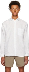 Theory Irving Linen Button Down Shirt In Olympic Multi
