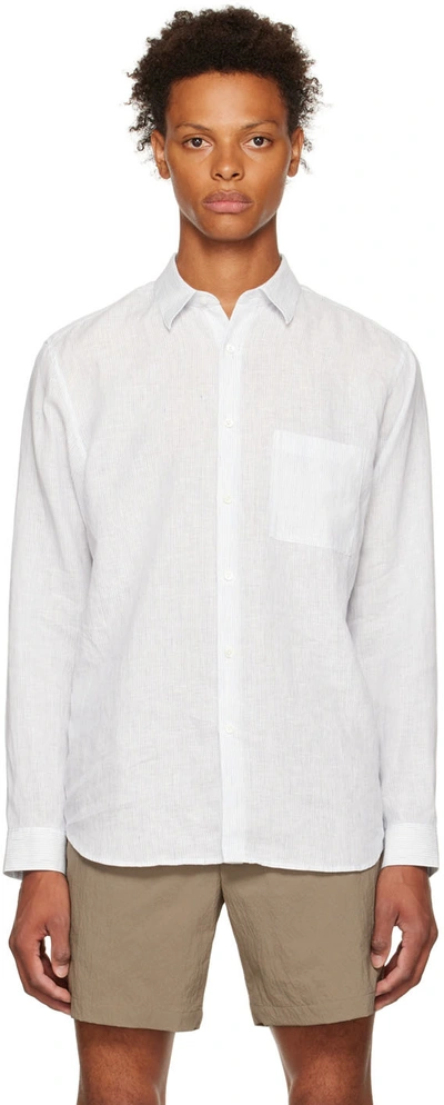 Theory Irving Linen Button Down Shirt In Olympic Multi