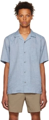 Theory Noll Reef Print Button Down Camp Shirt In Heron