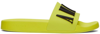 Amiri Logo-embossed Rubber Slides In Volt / Black