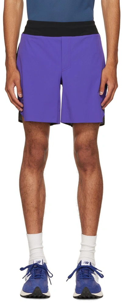 On Black & Purple Lightweight Shorts In Blue
