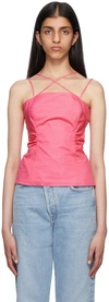 FRAME PINK TIE BACK TANK TOP