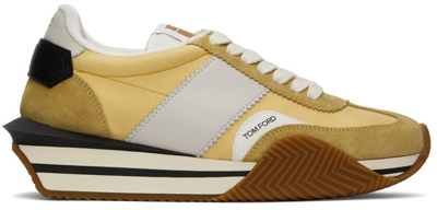 Tom Ford Men's James Colorblock Platform Low-top Sneakers In Pale Yellow