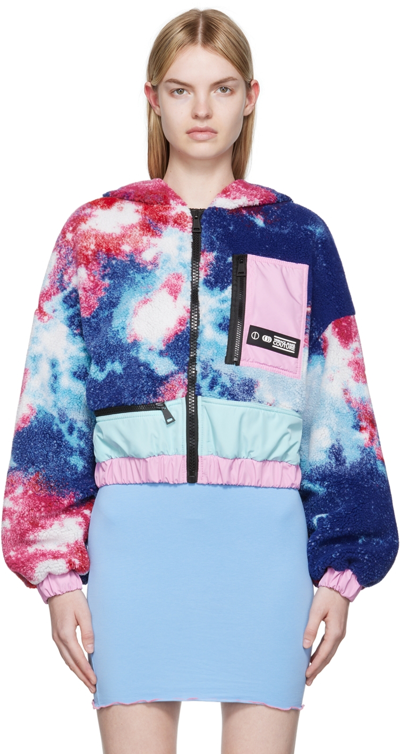 Versace Jeans Couture Multicolor Sherpa Jacket In Blau
