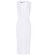 Balmain Jacquard Bodycon Midi Dress In White