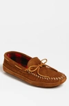 Minnetonka Suede Sole Moccasin In Brown Suede
