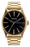 Nixon Men's Sentry Stainless Steel Bracelet Watch 42mm A356 In Gold