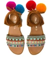 ELINA LINARDAKI LA LOVER SANDALS IN ABSTRACT, GEOMETRIC PRINT, BROWN, NEON.,LA LOVER