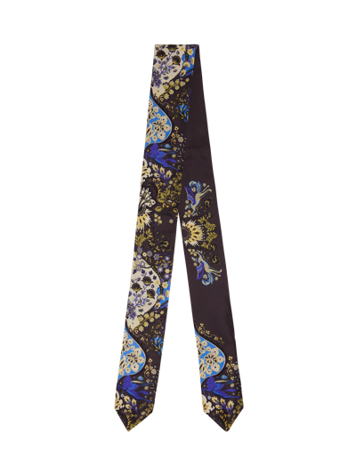 Etro Floral Print Scarf In Black