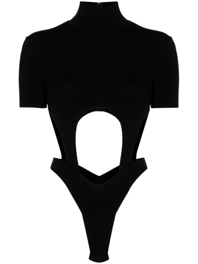 Mugler Cut-out Detailed Body In Black