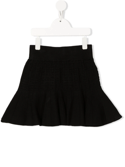 Givenchy Kids' Logo-waistband Tiered Skirt In Black